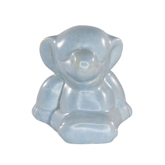 California Pottery Elephant Blue Figurine Eyes Closed Sitting Haldeman Caliente? - Picture 1 of 9